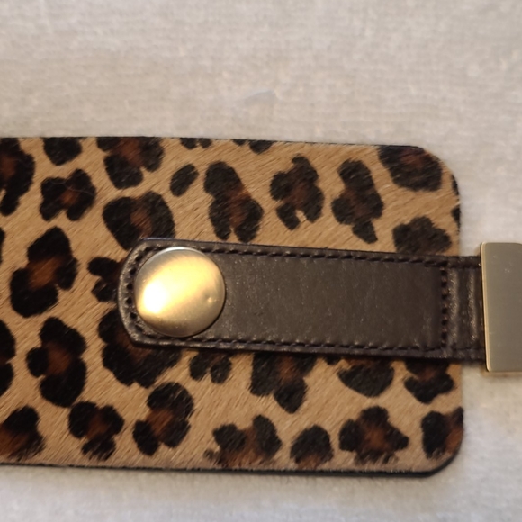 Worth leather pony hair belt gold tone hardware. Size small. - Picture 7 of 11